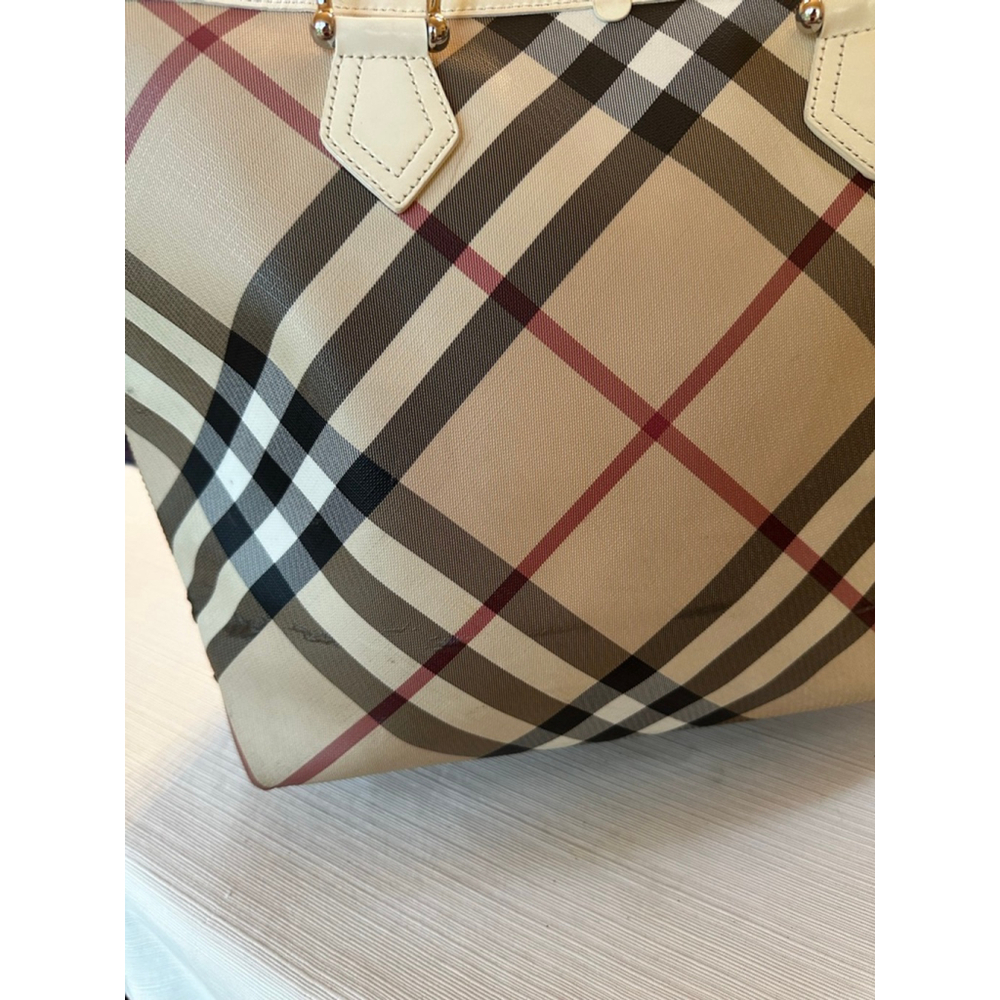 Burberry Beige & Burgundy Multi-Color Tote Bag - Picture 8 of 16